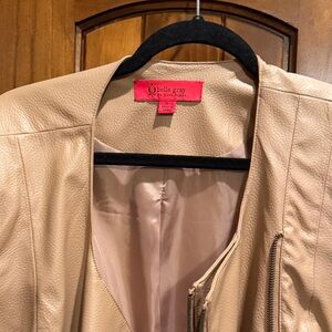 White House Black Market Beige Leather Jacket